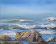 Painting of Pacific Grove seascape by Angie Young, artist