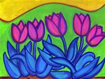 Pastel of Tulips by artist Angela Young